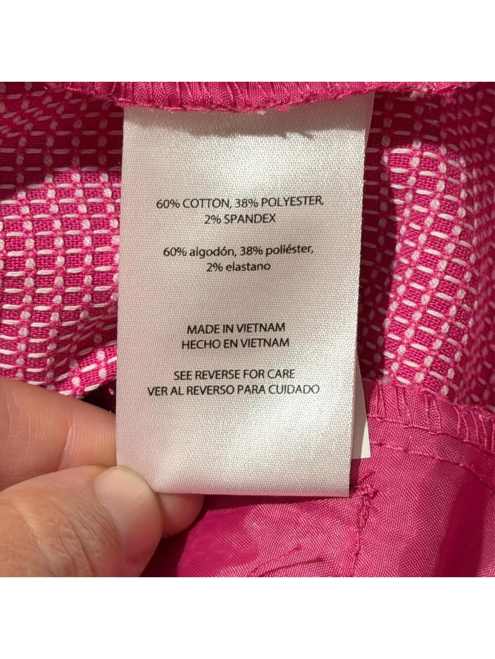 Isaac Mizrahi Women's Chino Shorts Pink White Micro Dots Bright Preppy Casual 10 - Picture 10 of 12